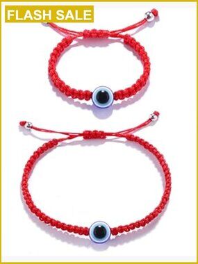Adjustable Red String Evil Eye Bracelet Set Mommy and Me
